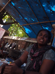 Chitralekha at her strike venue