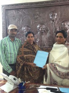 Radhika Vemula with Mayawati